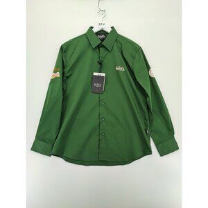 Von Dutch The Originator Men's Size M Polyester Green Button Shirt Casual